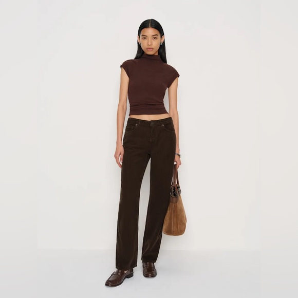 Reformation Denim - Reformation Charlee Low Rise Straight Leg Jeans Brown - Size 29